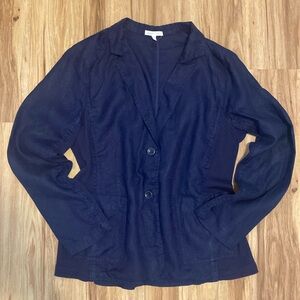 Eileen Fisher Irish Linen Navy Jacket